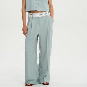 Source Unknown Reversed Suit Trousers, Seafoam/blue